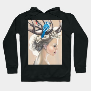 Surreal painting of woman poised in reflection of choice Hoodie